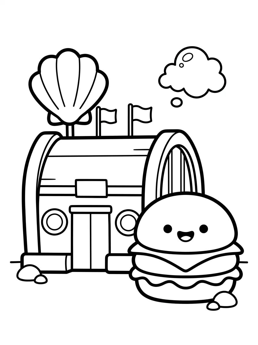 Siri Cascudo e o Hambúrguer de Siri para colorir Desenho de Siri Cascudo e o Hambúrguer de Siri para colorir e imprimir grátis