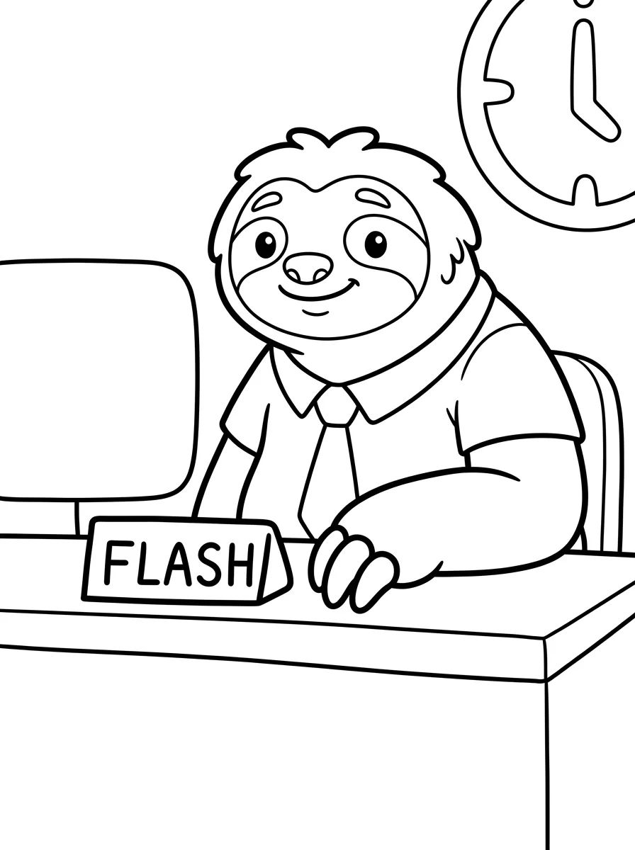 Capa da coleção Flash Preguiça para Colorir