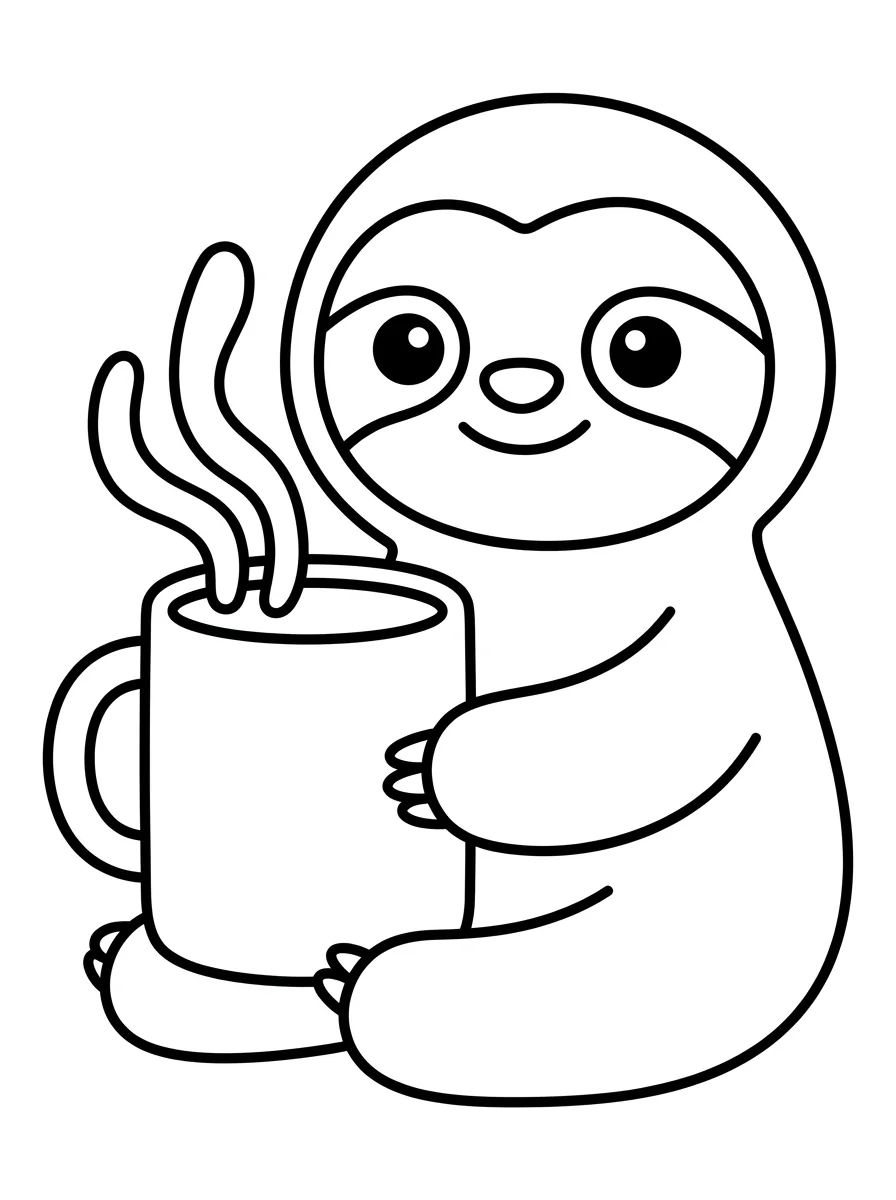 Flash Preguiça com Caneca de Café para colorir Desenho de Flash Preguiça com Caneca de Café para colorir e imprimir grátis