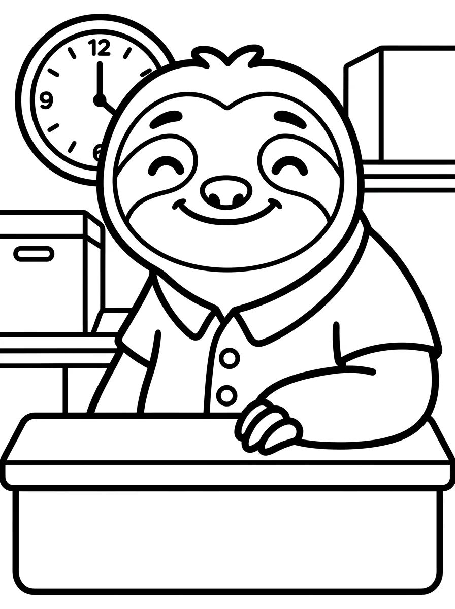 Coleção de desenhos para colorir: Desenhos do Flash Preguiça de Zootopia