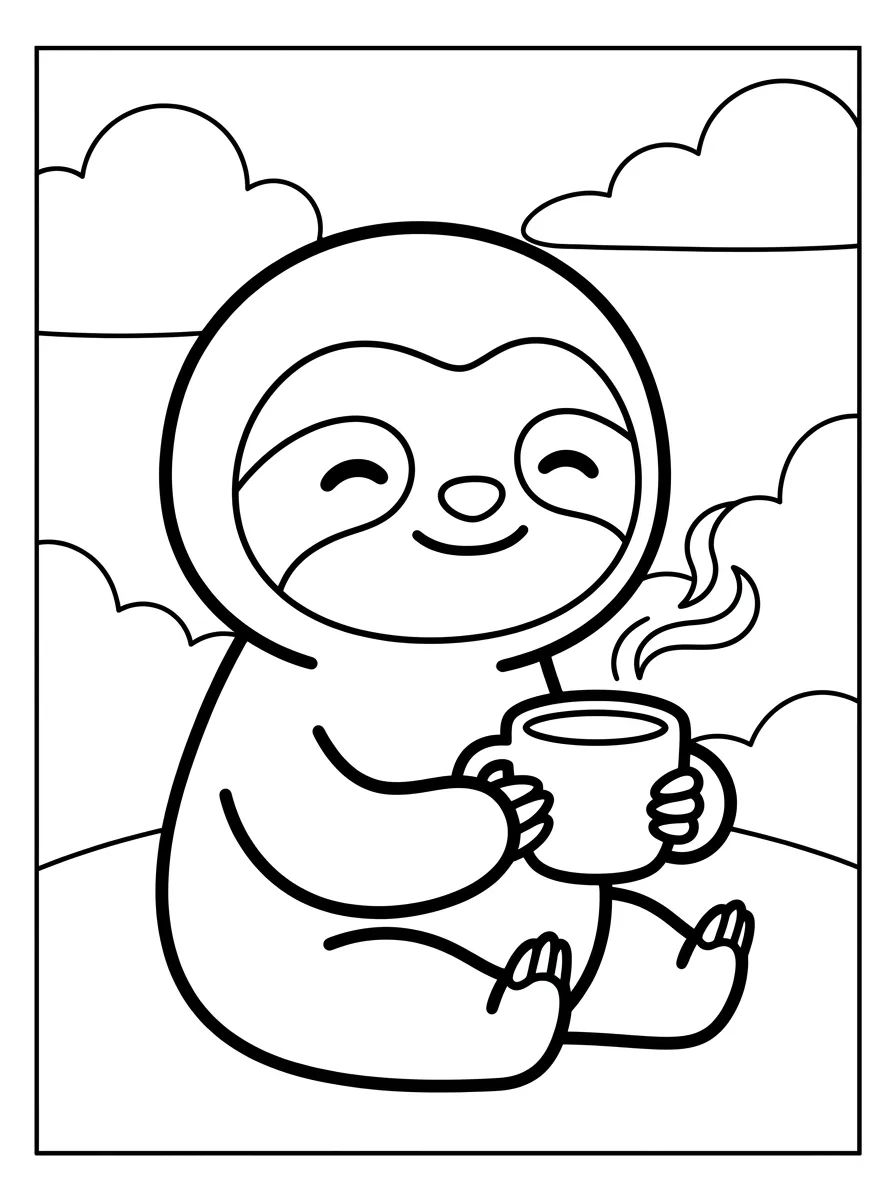 Flash Preguiça Tomando Café para colorir Desenho de Flash Preguiça Tomando Café para colorir e imprimir grátis