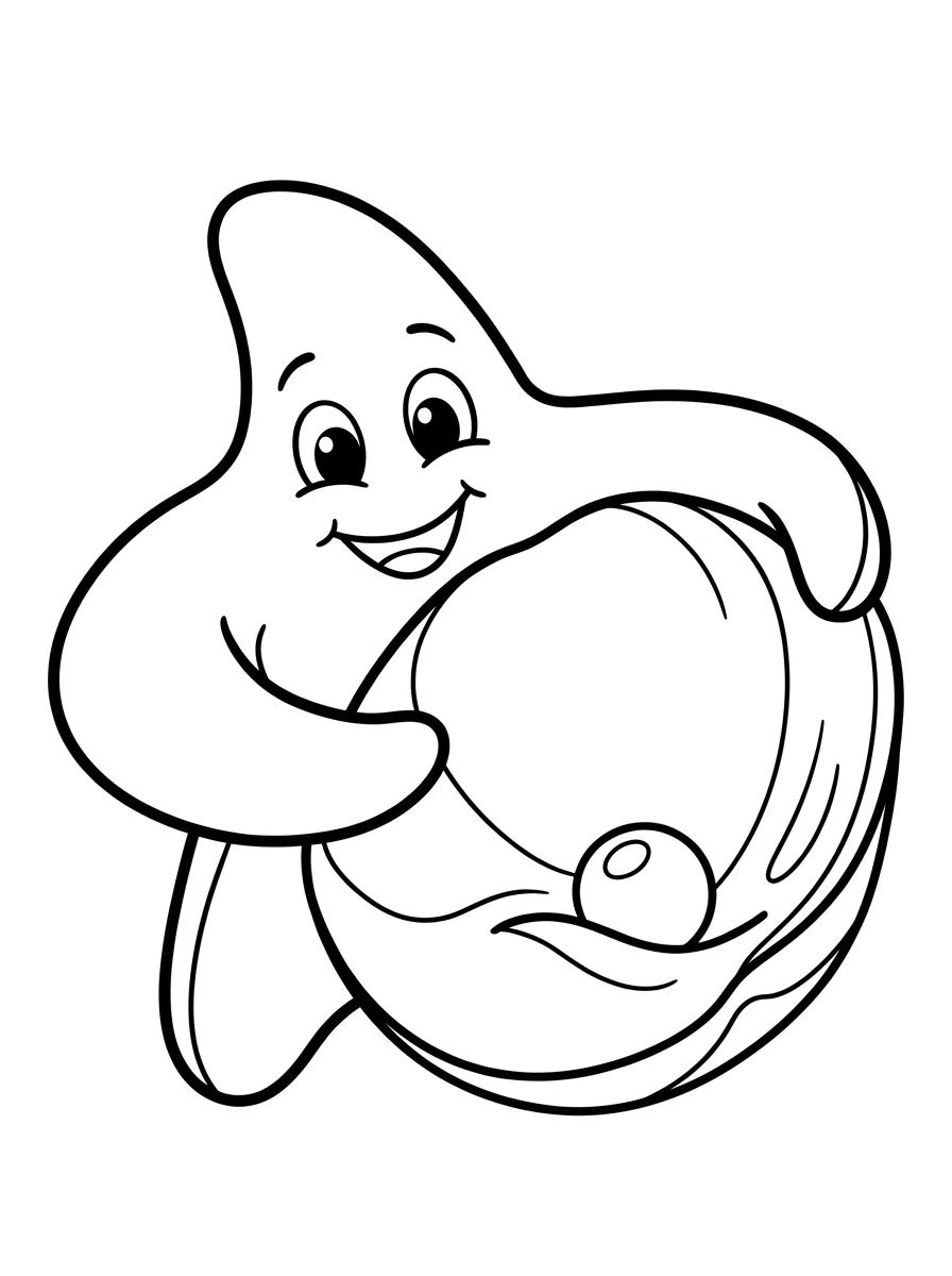 Starfish and Magic Shell para colorir Desenho de Starfish and Magic Shell para colorir e imprimir grátis