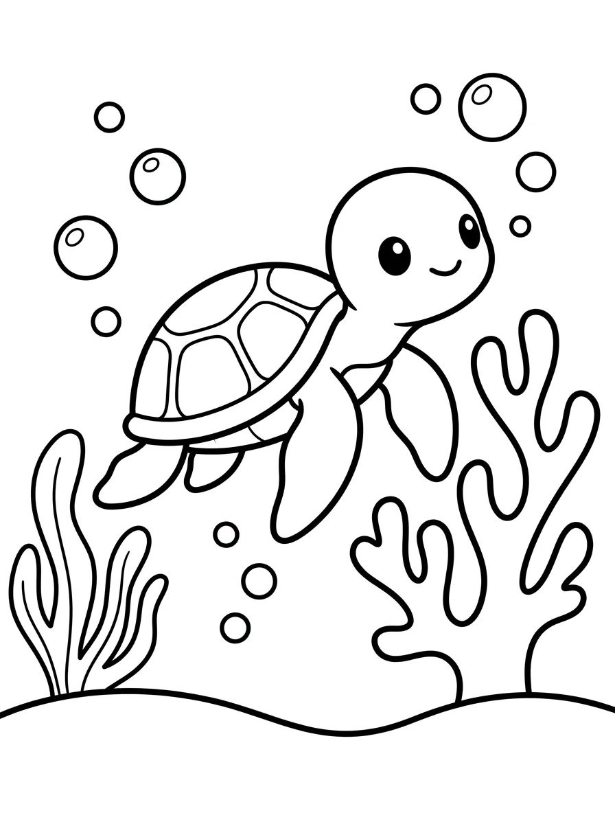 Tartaruga Marinha Bebê para colorir Desenho de Tartaruga Marinha Bebê para colorir e imprimir grátis