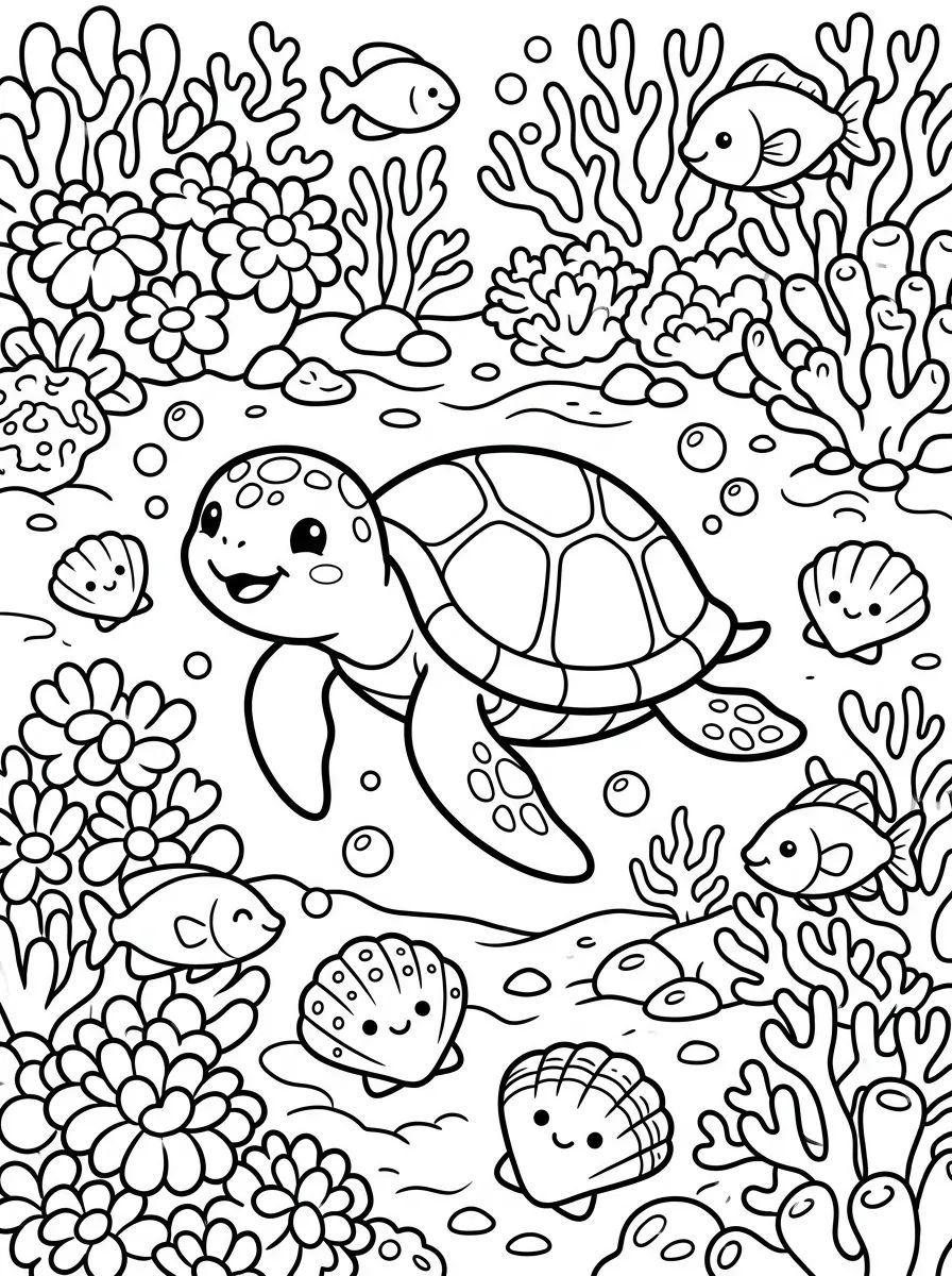 Baby Sea Turtle para colorir Desenho de Baby Sea Turtle para colorir e imprimir grátis