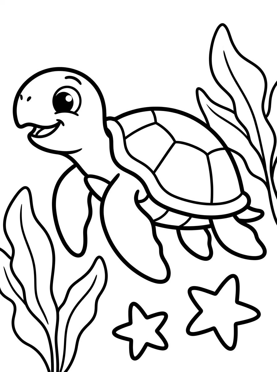 Tartaruga Marinha Feliz para colorir Desenho de Tartaruga Marinha Feliz para colorir e imprimir grátis