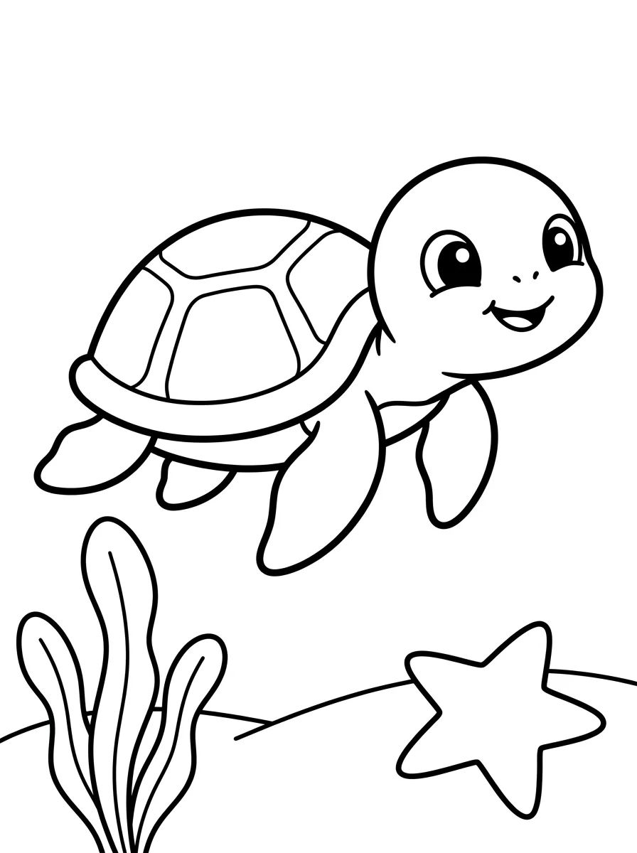 Swimming Sea Turtle para colorir Desenho de Swimming Sea Turtle para colorir e imprimir grátis