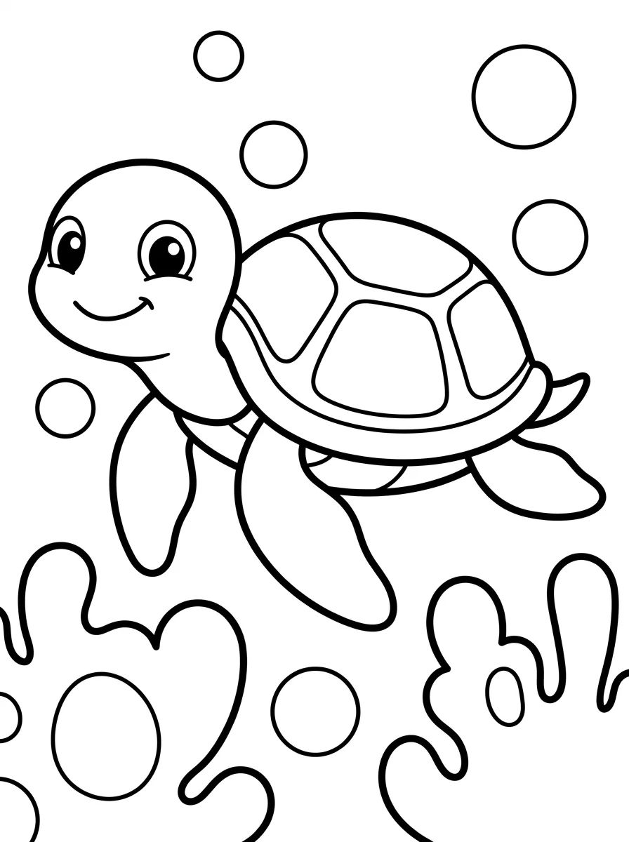 Tartaruga Marinha Sorridente para colorir Desenho de Tartaruga Marinha Sorridente para colorir e imprimir grátis