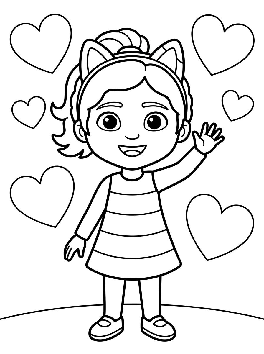 Gabby Acenando Alegremente para colorir Desenho de Gabby Acenando Alegremente para colorir e imprimir grátis