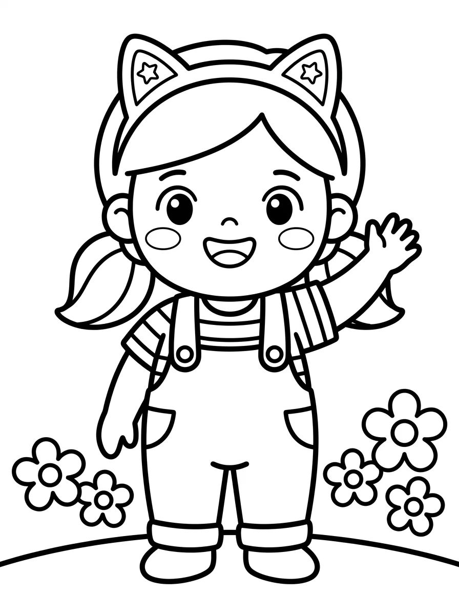 Gabby com Tiara de Gatinho Sorrindo para colorir Desenho de Gabby com Tiara de Gatinho Sorrindo para colorir e imprimir grátis