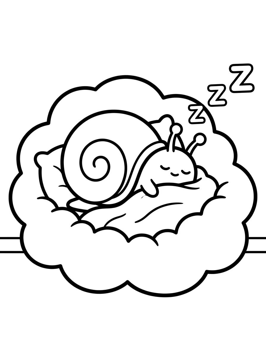 Gary Dormindo em sua Cama Fofinha para colorir Desenho de Gary Dormindo em sua Cama Fofinha para colorir e imprimir grátis