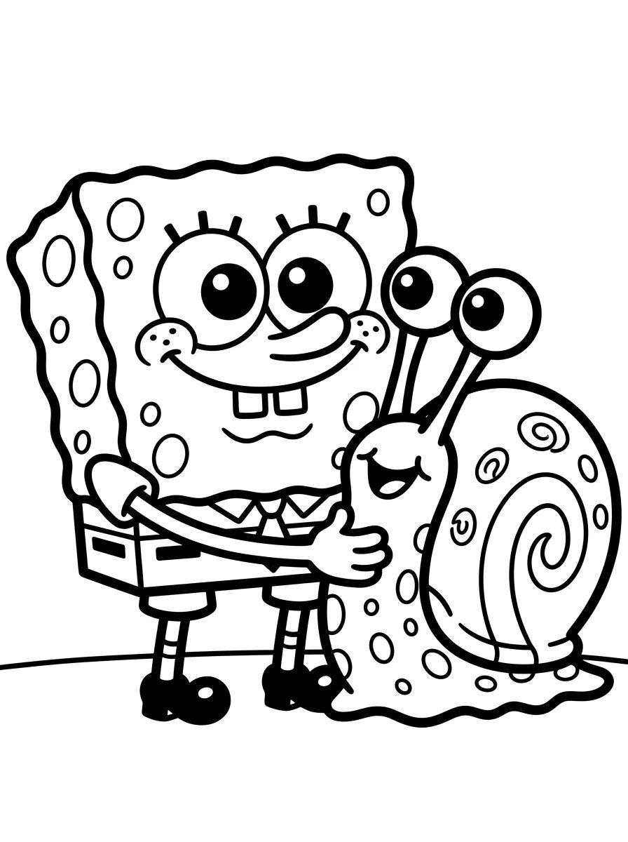 Gary e Bob Esponja Amigos para colorir Desenho de Gary e Bob Esponja Amigos para colorir e imprimir grátis