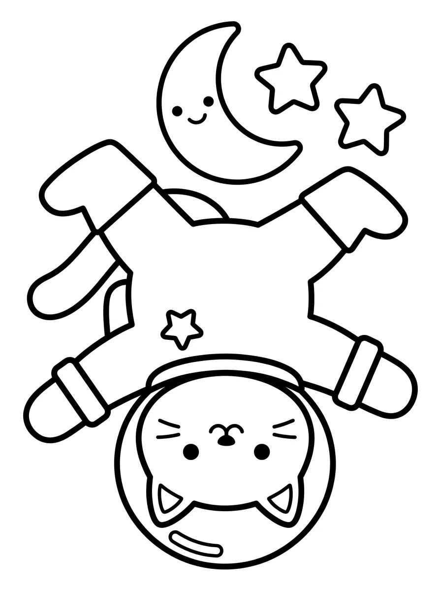 Gato Astronauta no Espaço para colorir Desenho de Gato Astronauta no Espaço para colorir e imprimir grátis