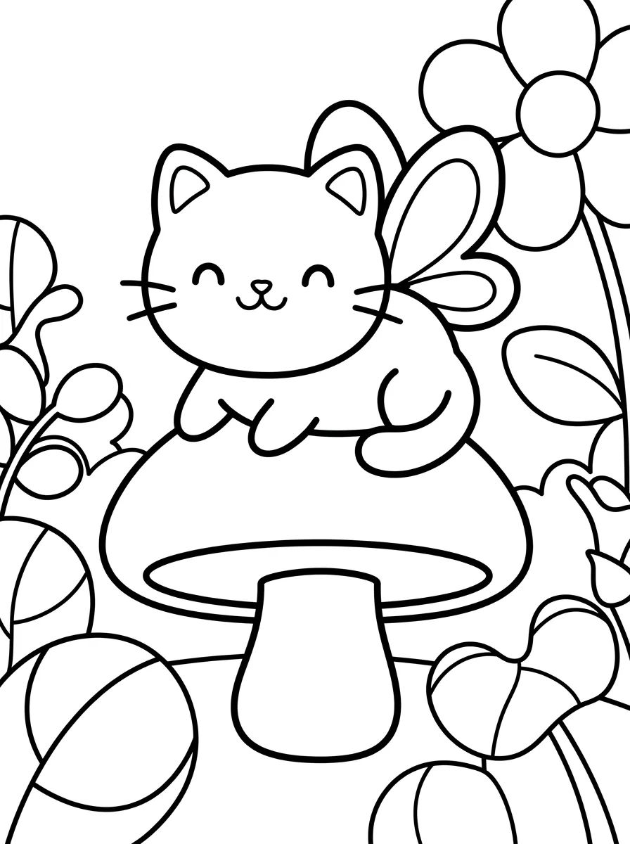 Gato Fada com Asas de Borboleta para colorir Desenho de Gato Fada com Asas de Borboleta para colorir e imprimir grátis