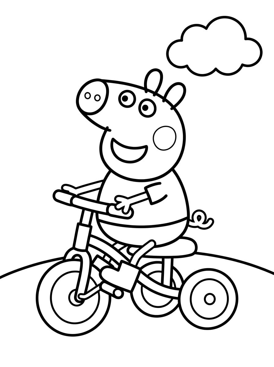George Pig Andando de Triciclo para colorir Desenho de George Pig Andando de Triciclo para colorir e imprimir grátis