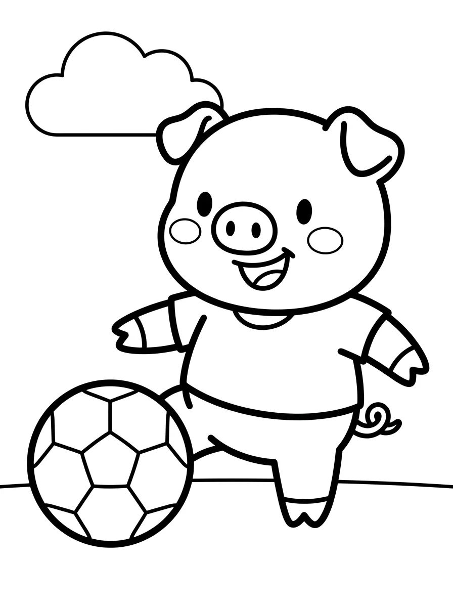 George Pig Brincando de Bola para colorir Desenho de George Pig Brincando de Bola para colorir e imprimir grátis