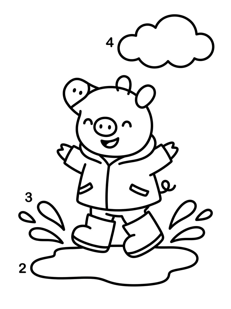 George Pig Pulando em Poças de Lama para colorir Desenho de George Pig Pulando em Poças de Lama para colorir e imprimir grátis