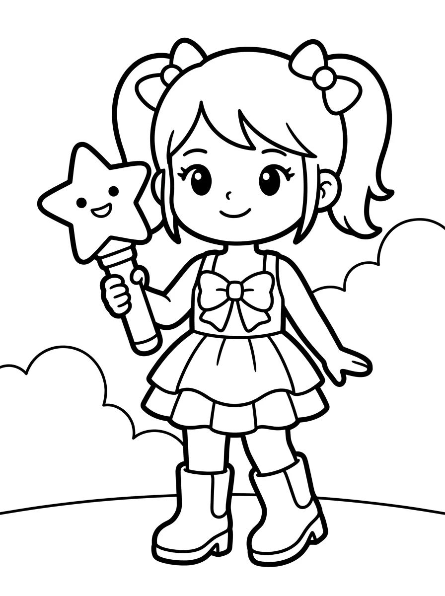 Coleção de desenhos para colorir: Guerreiras K-Pop Fofas