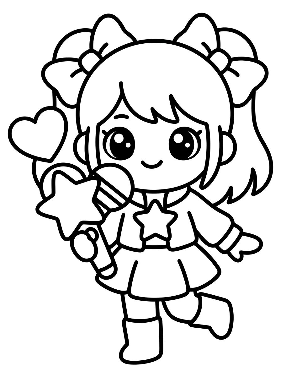 Coleção de desenhos para colorir: Guerreiras K-Pop Fofas