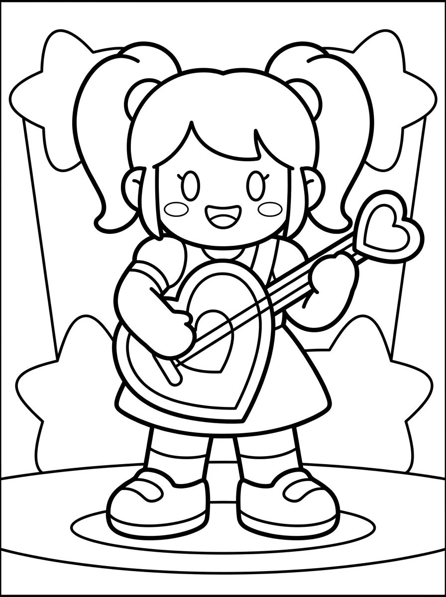 Guitarrista Mágica no Show para colorir Desenho de Guitarrista Mágica no Show para colorir e imprimir grátis