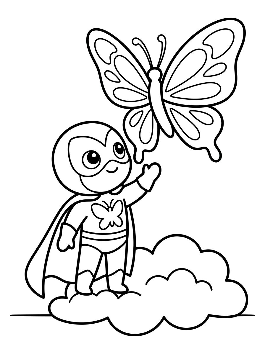 Hawk Moth e a Borboleta Mágica para colorir Desenho de Hawk Moth e a Borboleta Mágica para colorir e imprimir grátis