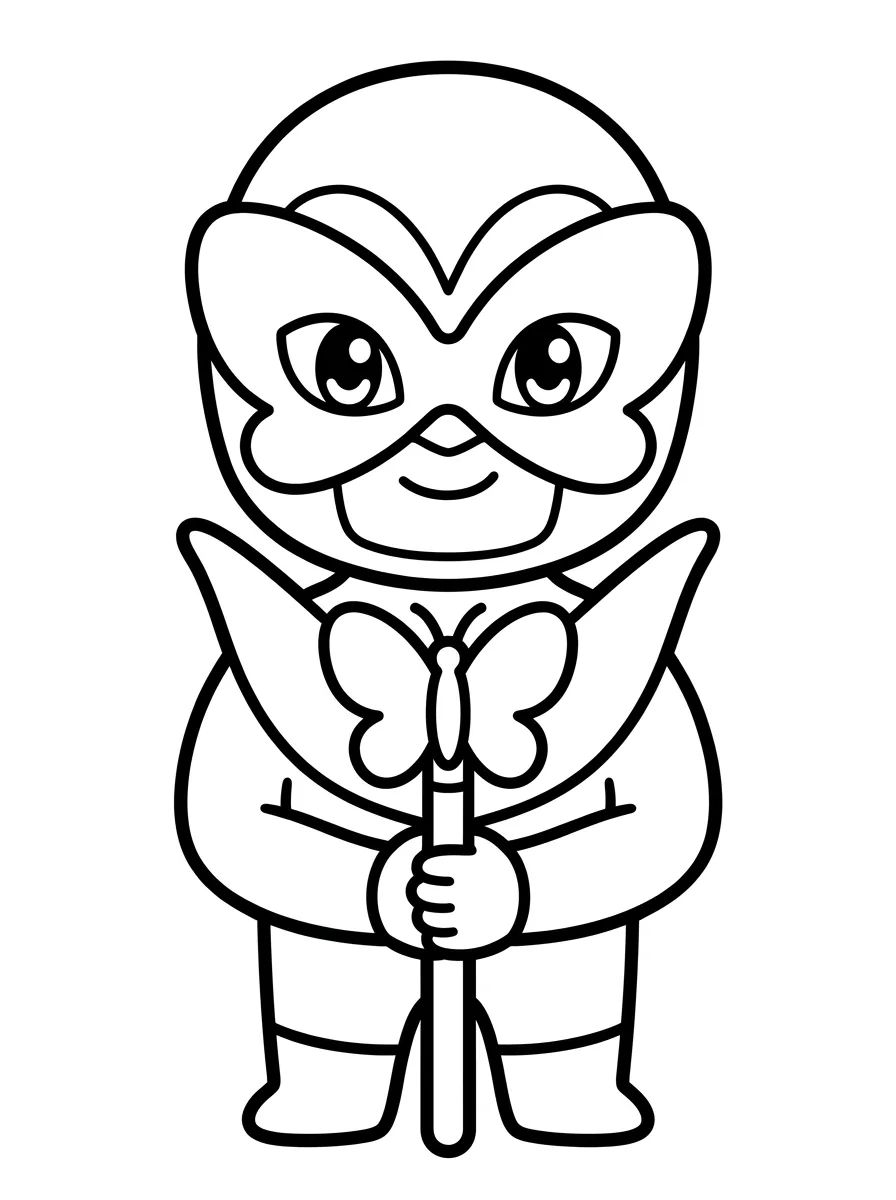 Hawk Moth Fofo com seu Cetro para colorir Desenho de Hawk Moth Fofo com seu Cetro para colorir e imprimir grátis