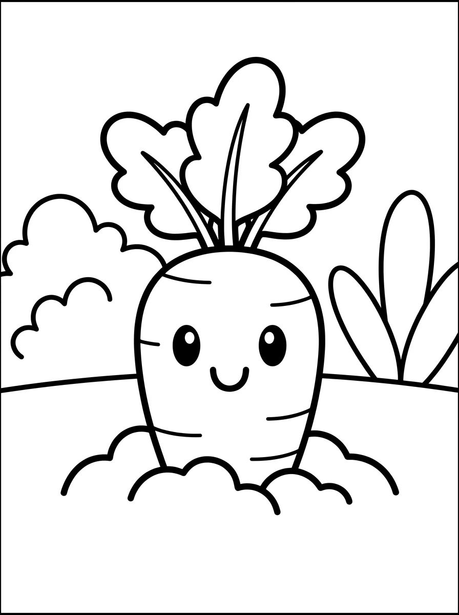 Coleção de desenhos para colorir: Desenhos de Horta Fofa para Colorir
