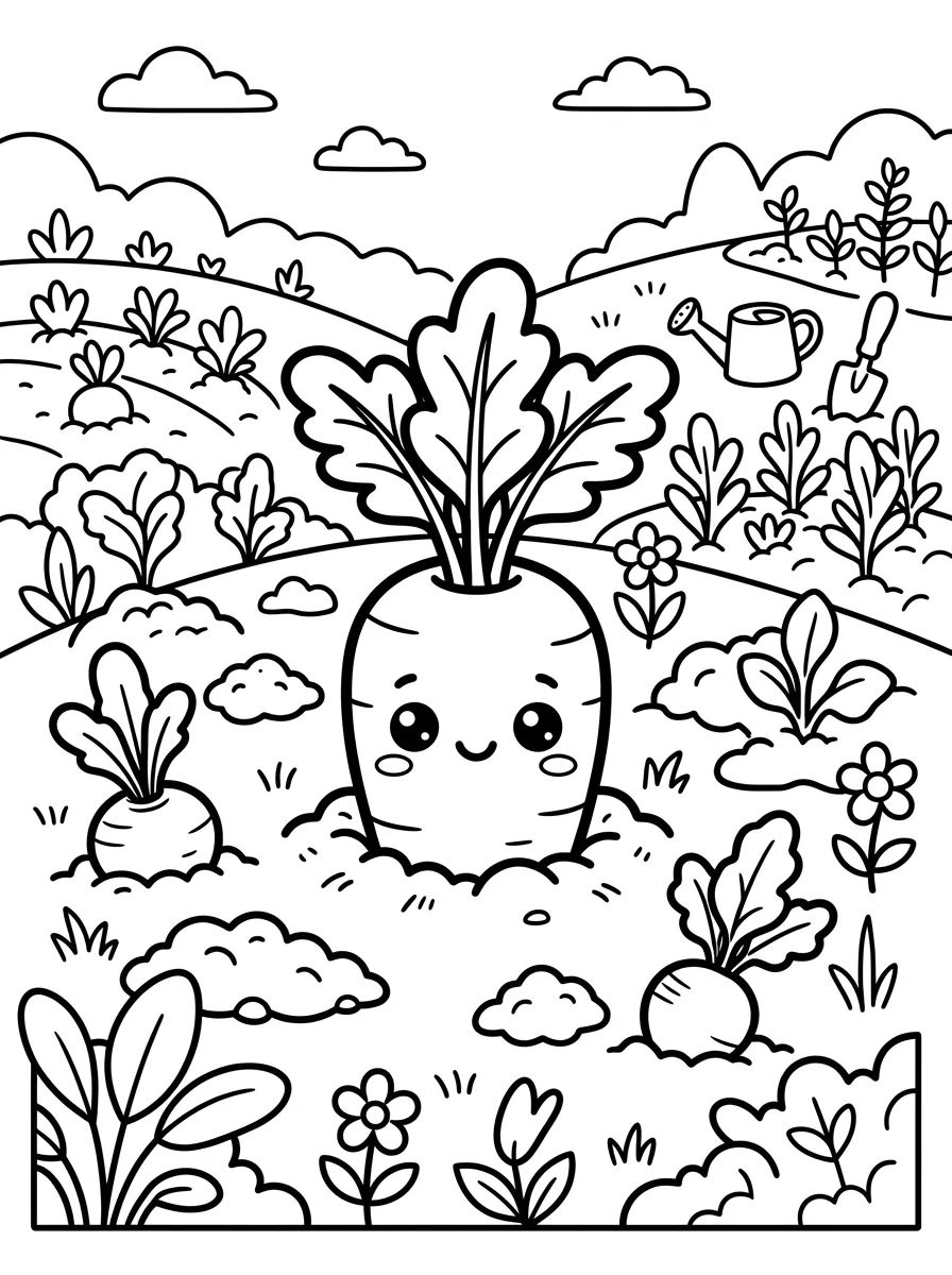 Coleção de desenhos para colorir: Desenhos de Horta para Colorir e Imprimir