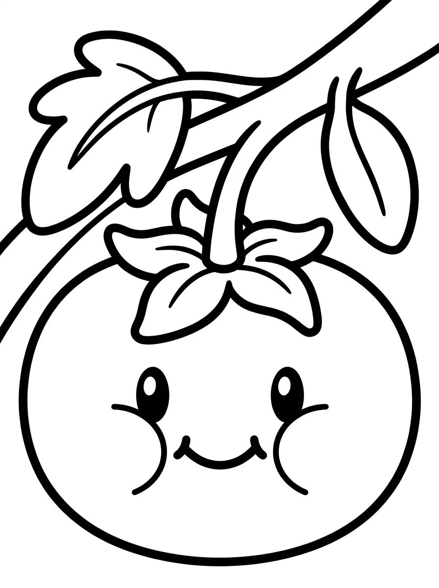 Tomate Feliz no Pé para colorir Desenho de Tomate Feliz no Pé para colorir e imprimir grátis