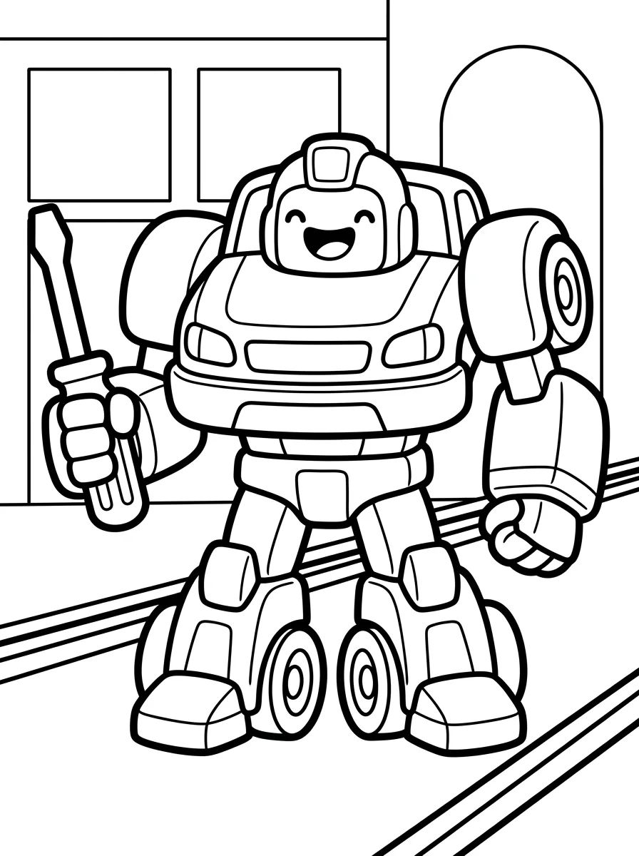 Carro Transformador em Robô para colorir Desenho de Carro Transformador em Robô para colorir e imprimir grátis