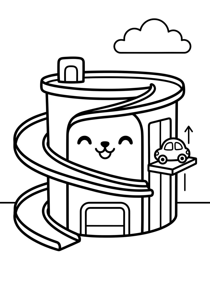 Garagem Central Hot Wheels City para colorir Desenho de Garagem Central Hot Wheels City para colorir e imprimir grátis