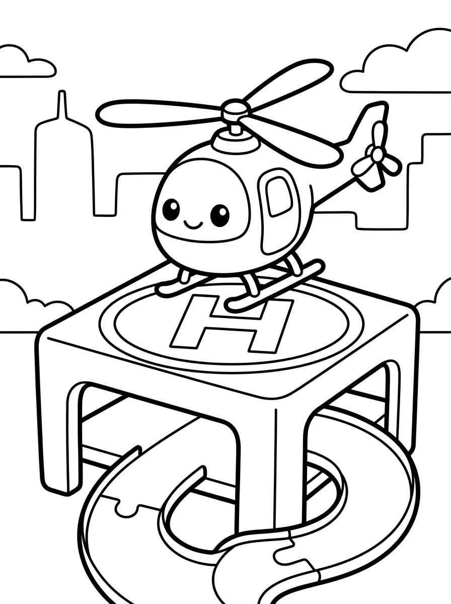 Helicóptero Hot Wheels na Pista para colorir Desenho de Helicóptero Hot Wheels na Pista para colorir e imprimir grátis