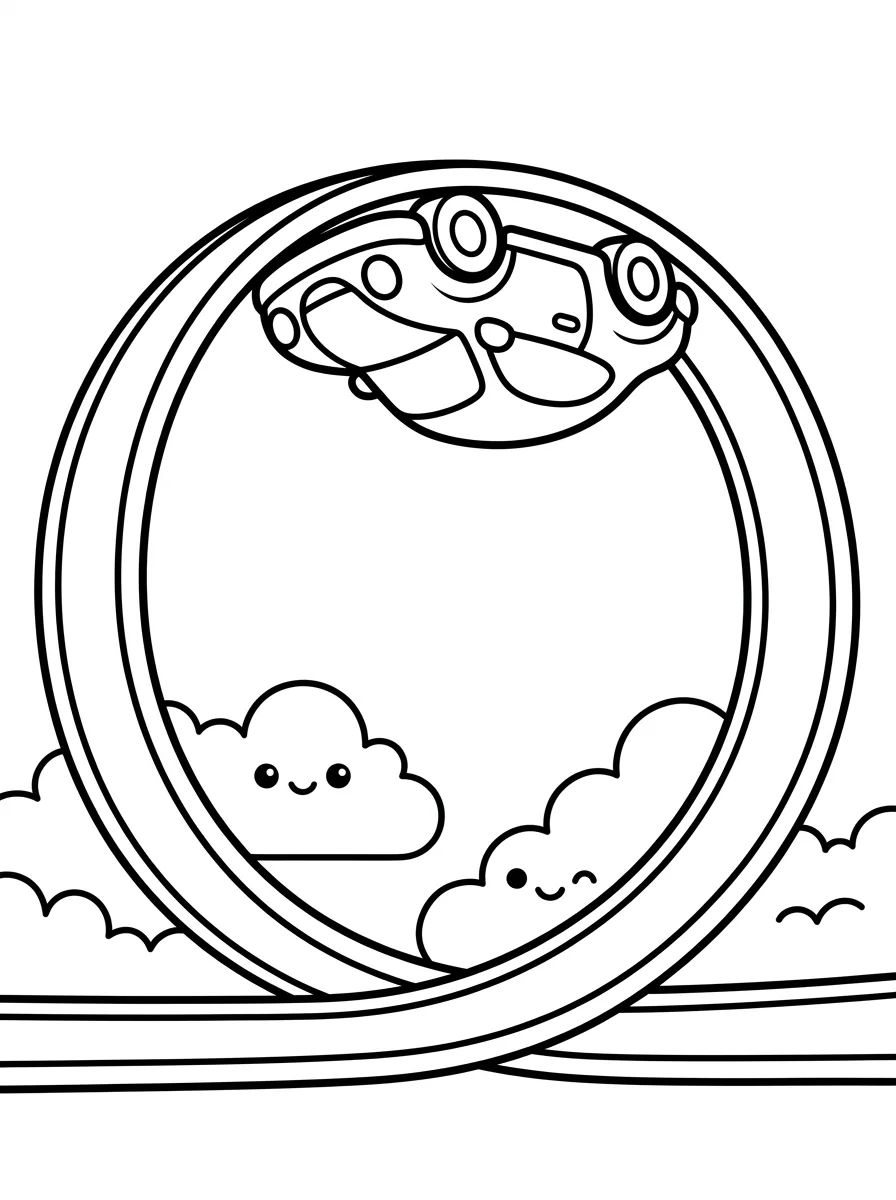 Carrinho Hot Wheels no Loop para colorir Desenho de Carrinho Hot Wheels no Loop para colorir e imprimir grátis