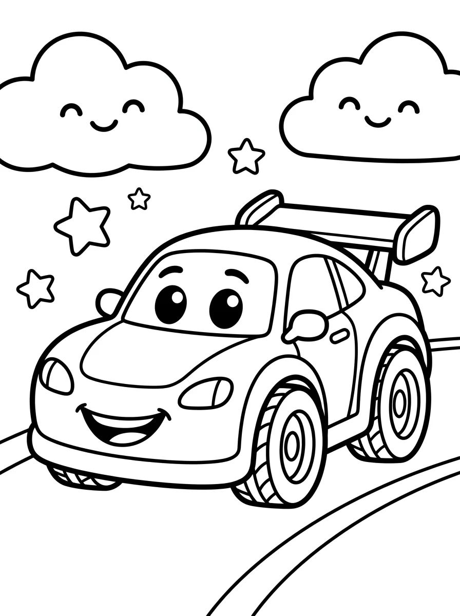 Carro de Corrida Hot Wheels Fofo para colorir Desenho de Carro de Corrida Hot Wheels Fofo para colorir e imprimir grátis