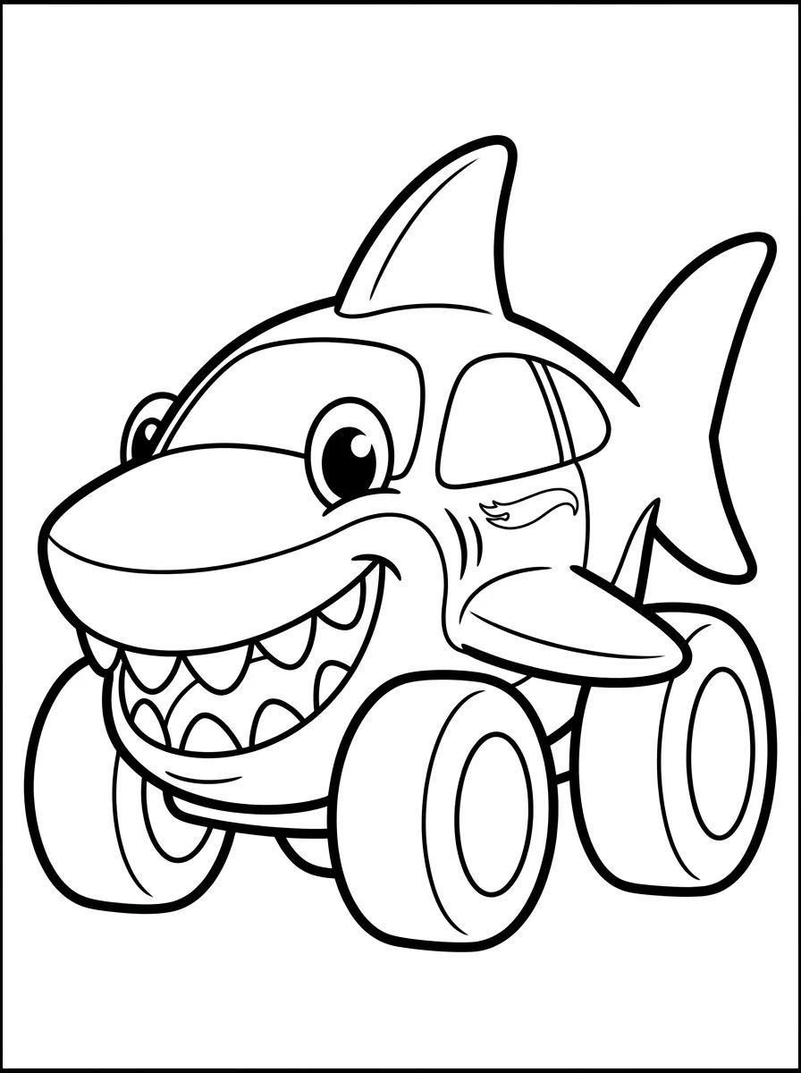 Hot Wheels Carro Tiburón para colorir Desenho de Hot Wheels Carro Tiburón para colorir e imprimir grátis