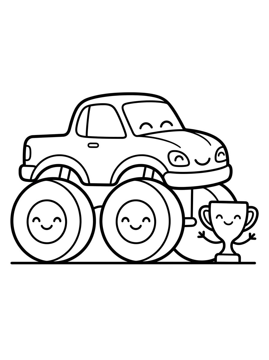 Hot Wheels Monster Truck Fofinho para colorir Desenho de Hot Wheels Monster Truck Fofinho para colorir e imprimir grátis