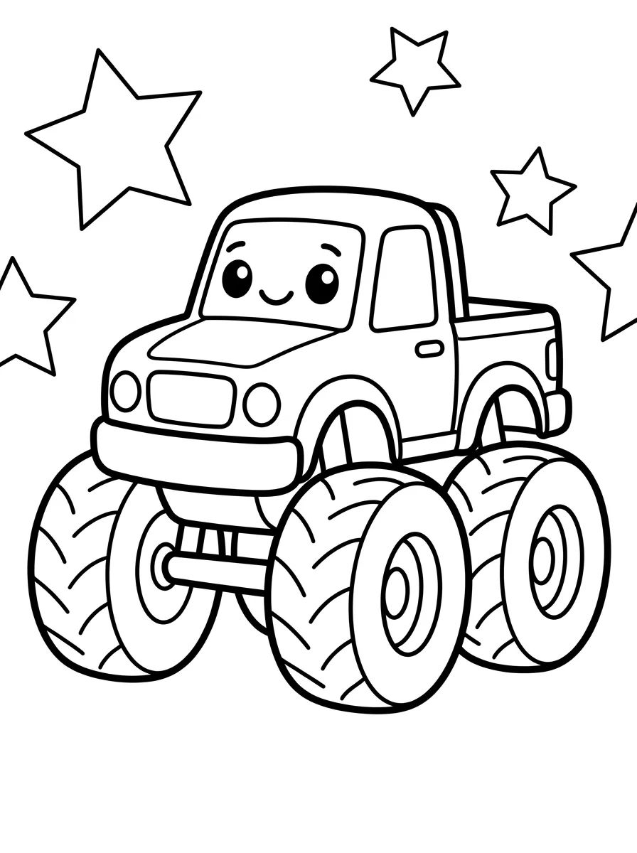 Hot Wheels Monster Truck Fofinho para colorir Desenho de Hot Wheels Monster Truck Fofinho para colorir e imprimir grátis