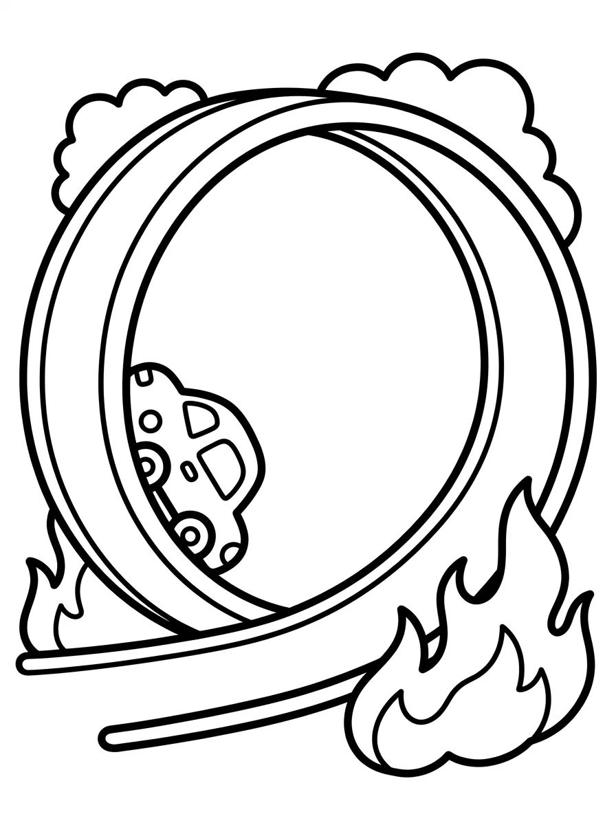 Hot Wheels en la Pista Loop para colorir Desenho de Hot Wheels en la Pista Loop para colorir e imprimir grátis
