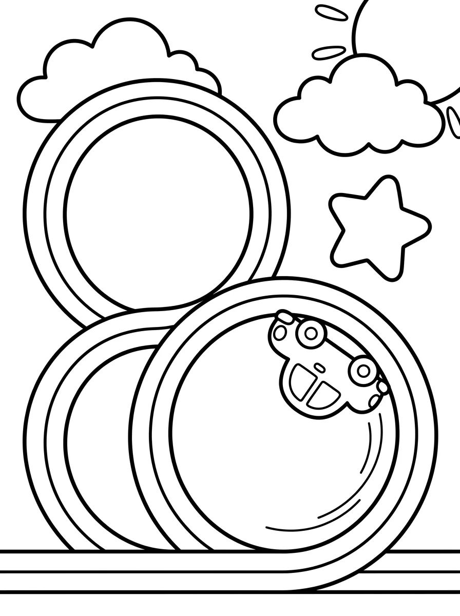 Pista de Looping Radical para colorir Desenho de Pista de Looping Radical para colorir e imprimir grátis