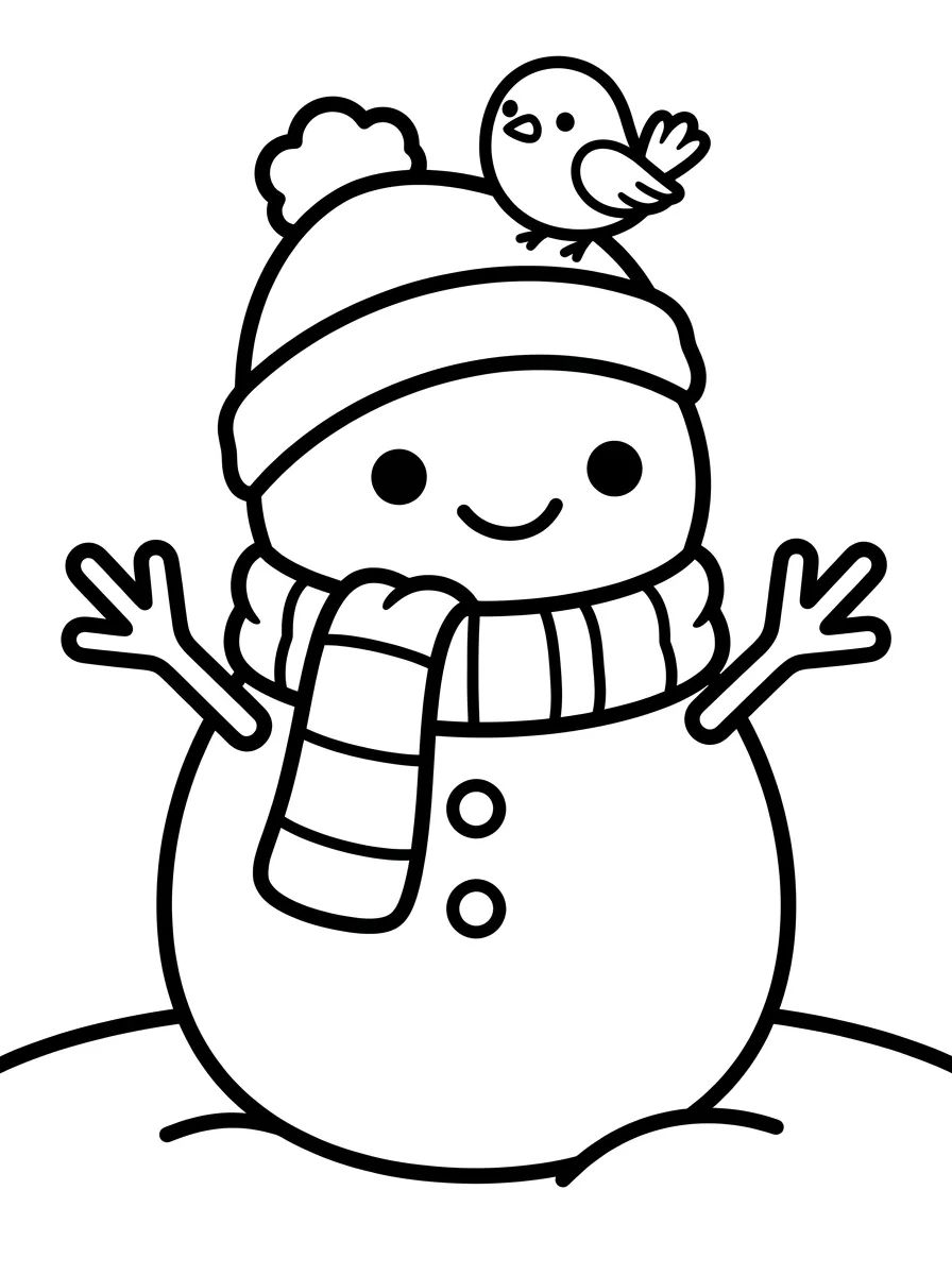 Desenhos de Inverno Fofos para Colorir