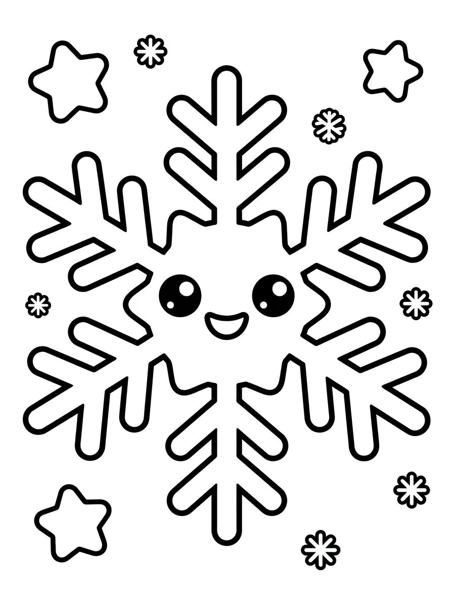 Floco de Neve Sorridente para colorir Desenho de Floco de Neve Sorridente para colorir e imprimir grátis