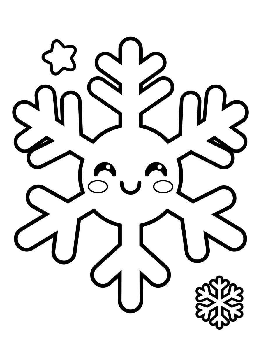 Floco de Neve Sorridente para colorir Desenho de Floco de Neve Sorridente para colorir e imprimir grátis