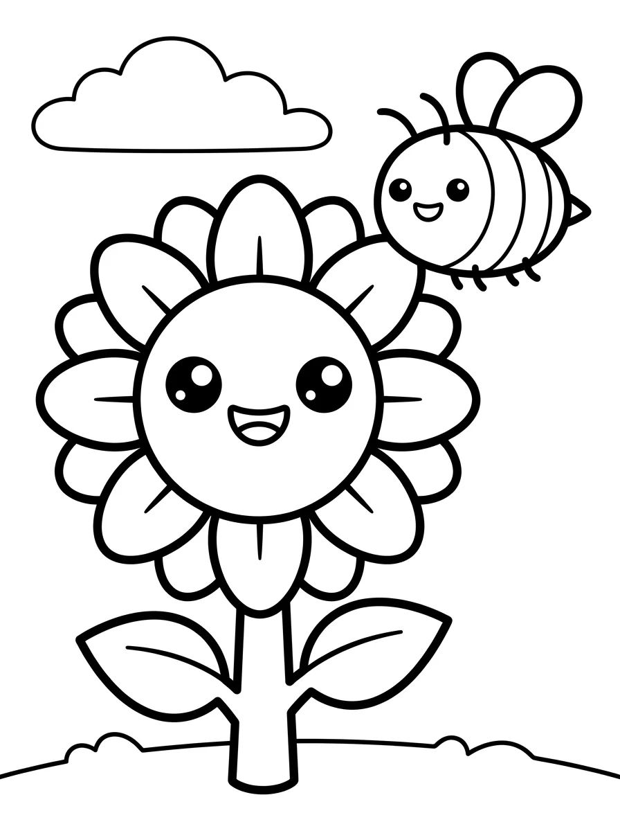 Jardim e Flores Kawaii