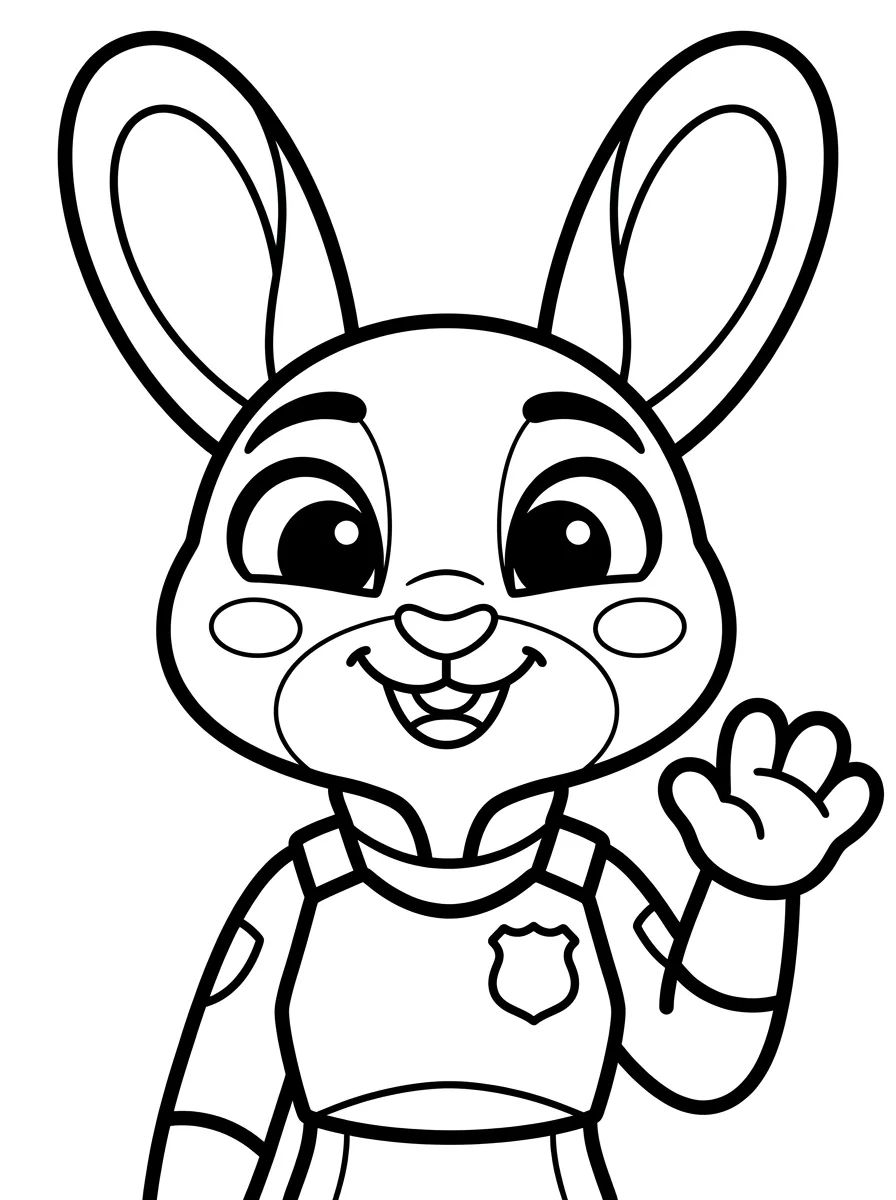 Judy Hopps Policial Sorridente para colorir Desenho de Judy Hopps Policial Sorridente para colorir e imprimir grátis