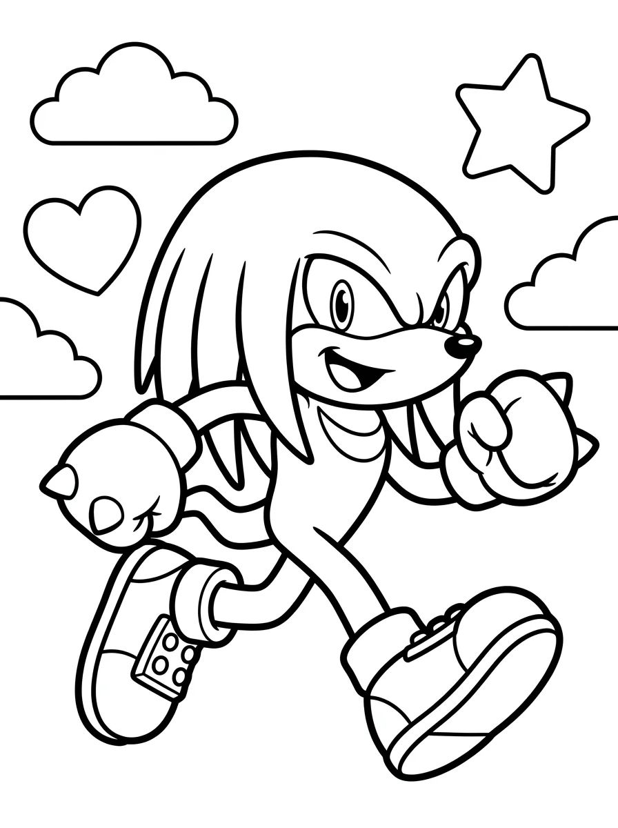 Knuckles Correndo Apressado para colorir Desenho de Knuckles Correndo Apressado para colorir e imprimir grátis