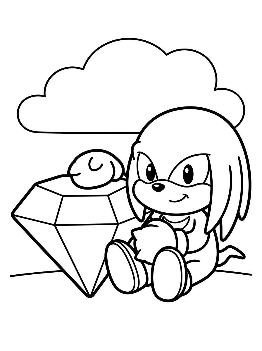 Knuckles e a Esmeralda Mestre para colorir Desenho de Knuckles e a Esmeralda Mestre para colorir e imprimir grátis