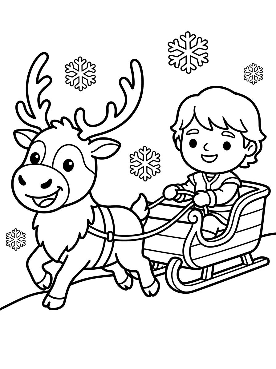 Sven Risonho com Kristoff no Trenó para colorir Desenho de Sven Risonho com Kristoff no Trenó para colorir e imprimir grátis