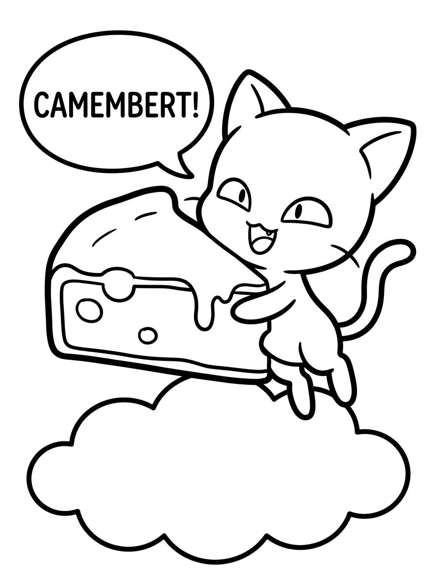 Plagg e seu Queijo Camembert para colorir Desenho de Plagg e seu Queijo Camembert para colorir e imprimir grátis