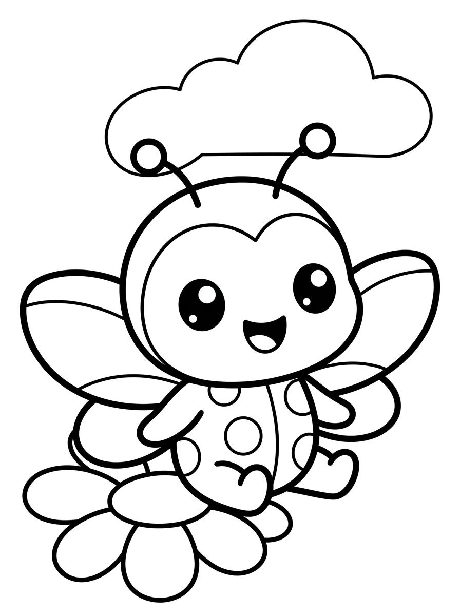 Chibi Ladybug Sorridente para colorir Desenho de Chibi Ladybug Sorridente para colorir e imprimir grátis