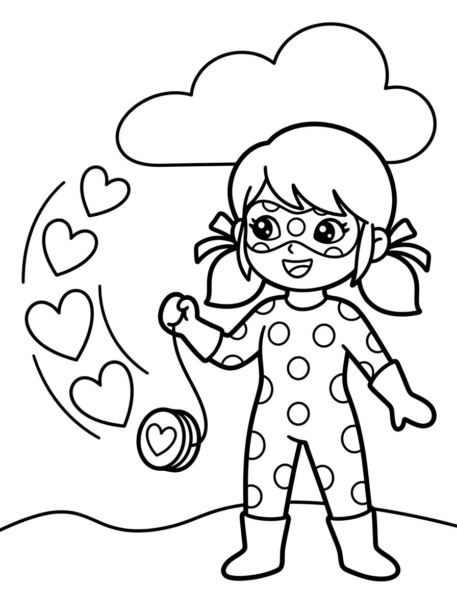 Ladybug e seu Yo-Yo Mágico para colorir Desenho de Ladybug e seu Yo-Yo Mágico para colorir e imprimir grátis