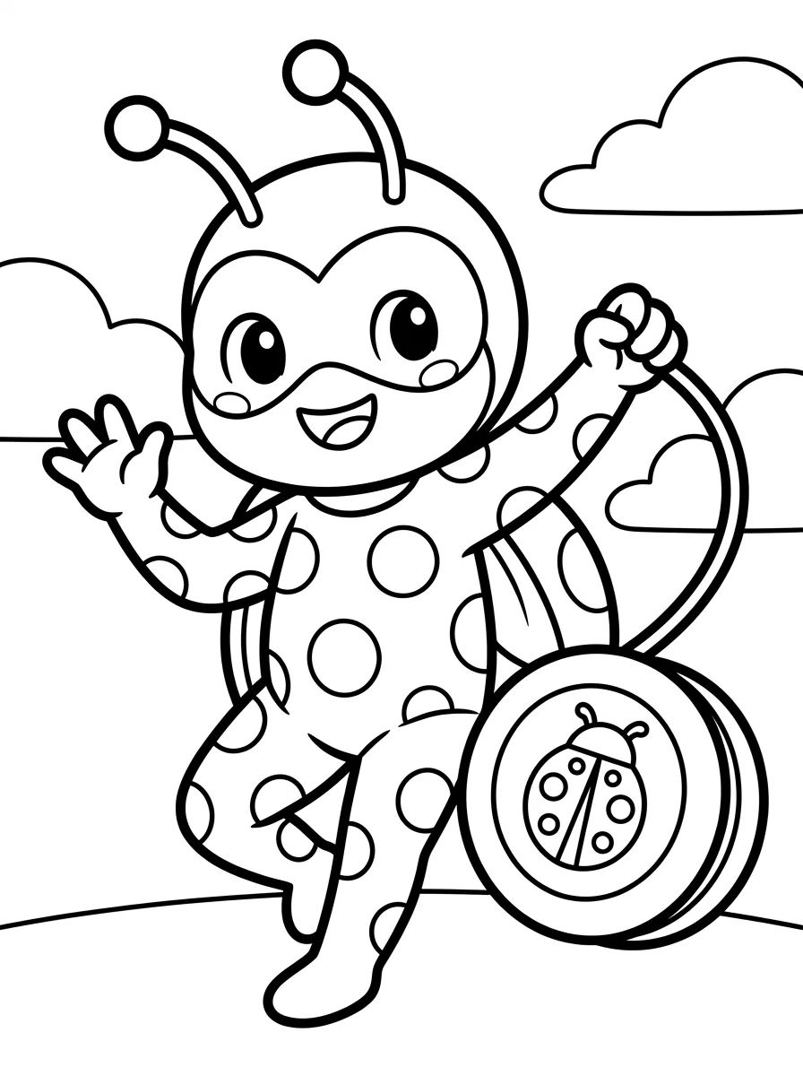 Ladybug Usando su Yoyó Mágico para colorir Desenho de Ladybug Usando su Yoyó Mágico para colorir e imprimir grátis
